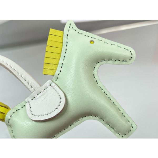 HERM Rodeo PM Bag Charm in Vert Fizz/Yellow/Craie Lambskin