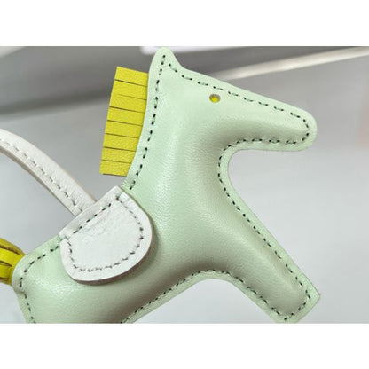HERM Rodeo PM Bag Charm in Vert Fizz/Yellow/Craie Lambskin