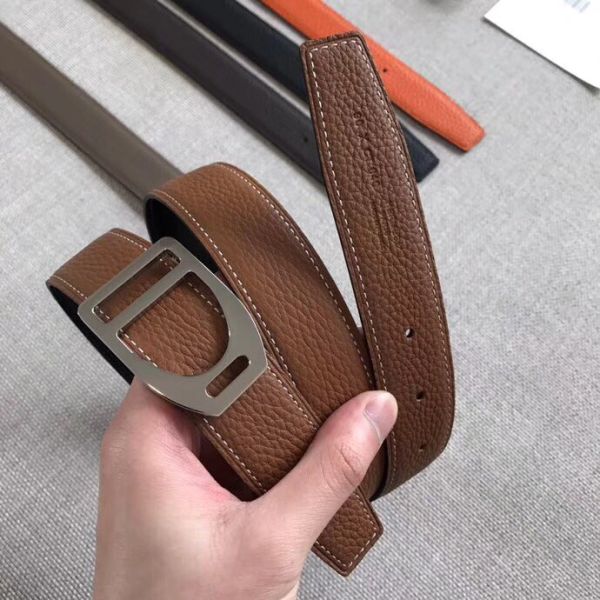 HERM Etrier Buckle Belt & Brown Clemence 32 MM Strap