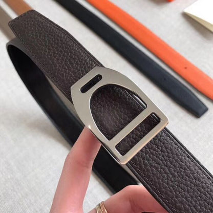 HERM Etrier Buckle Belt & Chocolate Clemence 32 MM Strap