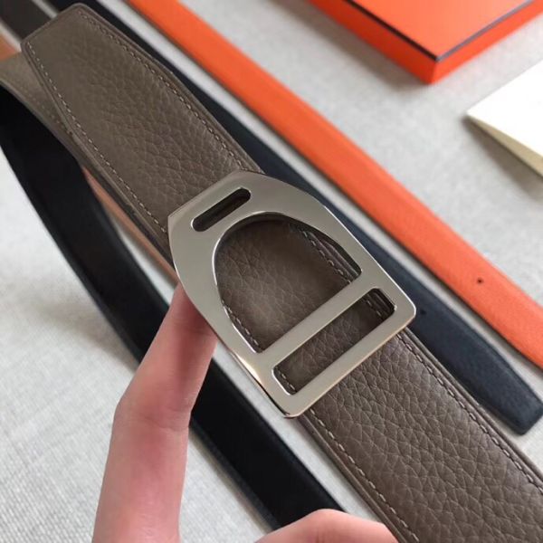 HERM Etrier Buckle Belt & Taupe Clemence 32 MM Strap