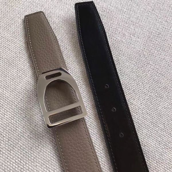 HERM Etrier Buckle Belt & Taupe Clemence 32 MM Strap