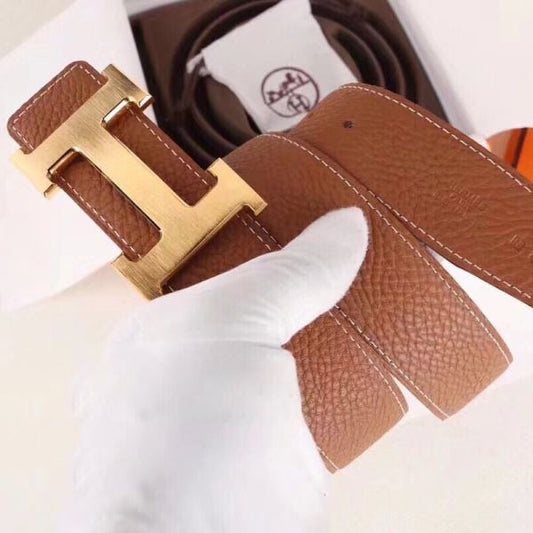 HERM H Belt Buckle & Brown Clemence 32 MM Strap