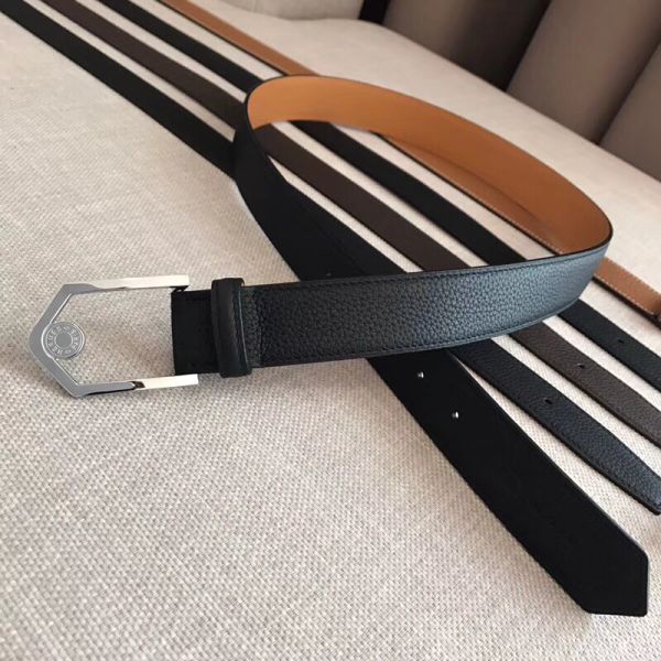 HERM Black Licol 40 MM Reversible Leather Belt