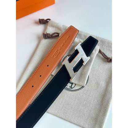 HERM H Speed Reversible Belt 32MM in Gold Clemence Leather