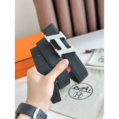 HERM H Speed Reversible Belt 32MM in Black Epsom Calfskin