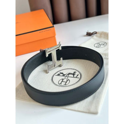 HERM H Speed Reversible Belt 32MM in Black Epsom Calfskin