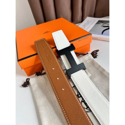 HERM Constance Reversible Belt 38MM in Epsom Leather with Black Buckle