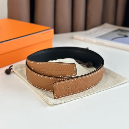 HERM H Touareg Reversible Belt 32MM in Gold Epsom Leather