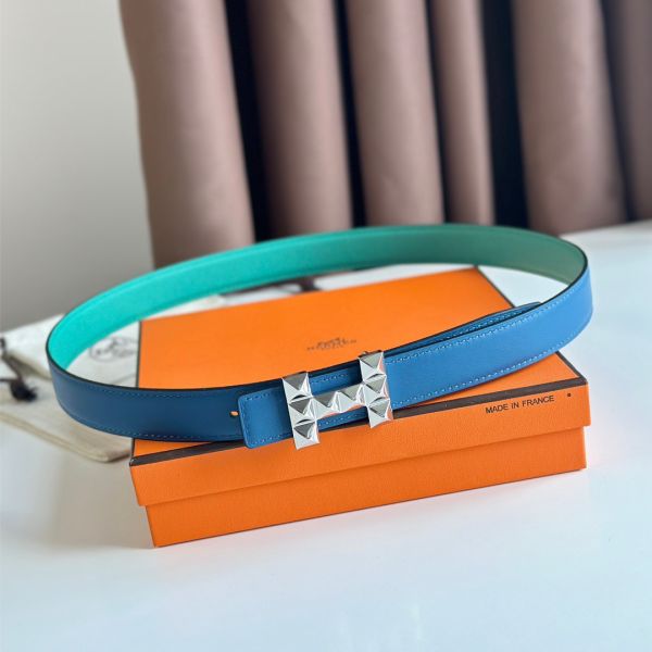 HERM H Medor Reversible Belt 24MM in Green Epsom Leather