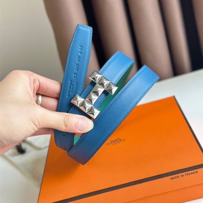 HERM H Medor Reversible Belt 24MM in Green Epsom Leather