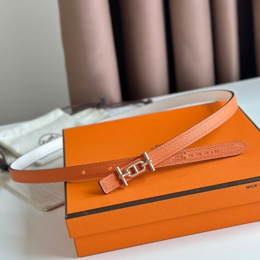 HERM Ancre Reversible Belt 13MM in Orange Epsom Leather