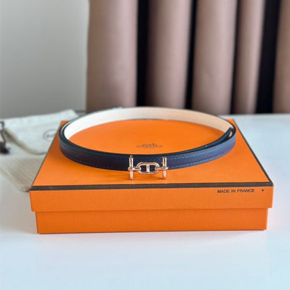 HERM Ancre Reversible Belt 13MM in White Epsom Leather