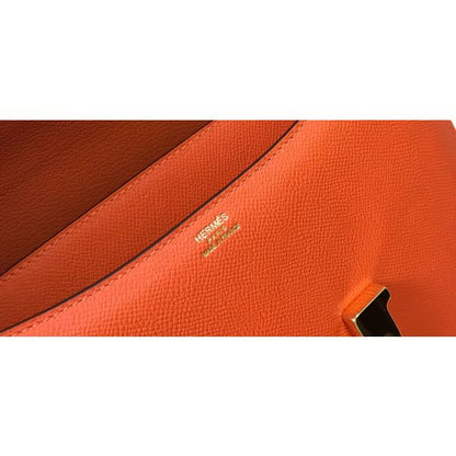 HERM Orange Constance MM 24cm Epsom Leather Bag