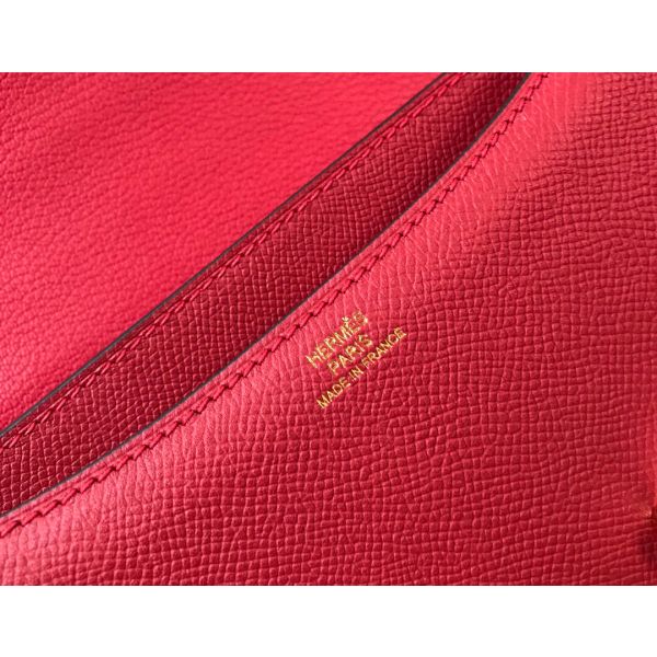 HERM Red Constance MM 24cm Epsom Leather Bag