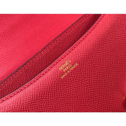 HERM Red Constance MM 24cm Epsom Leather Bag
