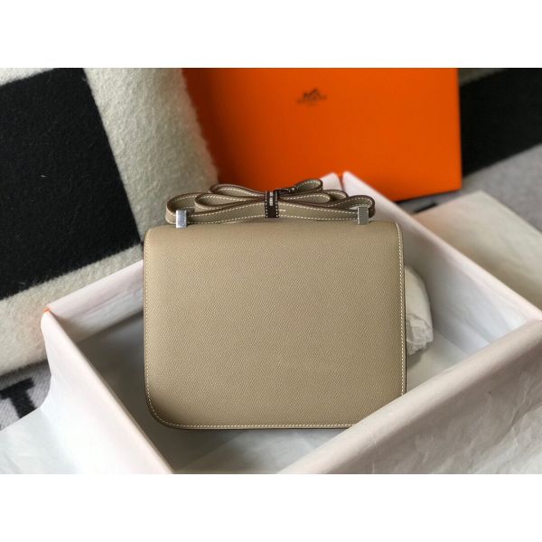 HERM Grey Constance MM 24cm Epsom Leather Bag