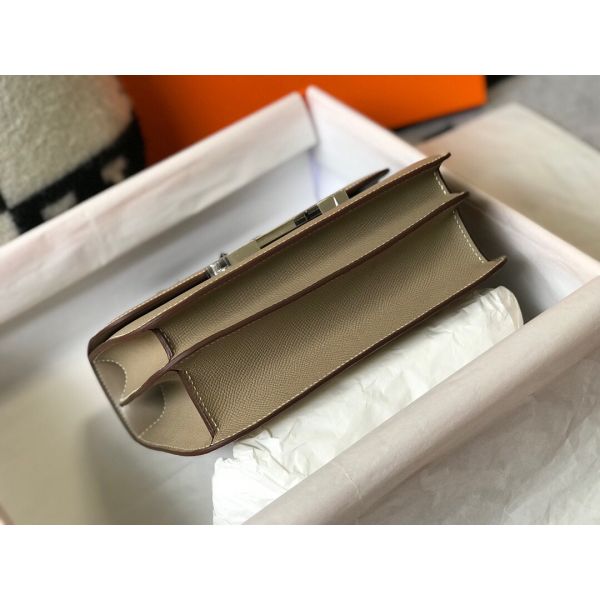 HERM Grey Constance MM 24cm Epsom Leather Bag