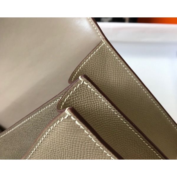 HERM Grey Constance MM 24cm Epsom Leather Bag