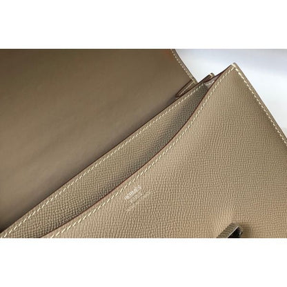HERM Grey Constance MM 24cm Epsom Leather Bag