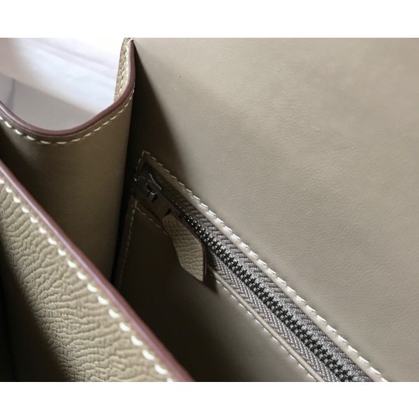 HERM Grey Constance MM 24cm Epsom Leather Bag