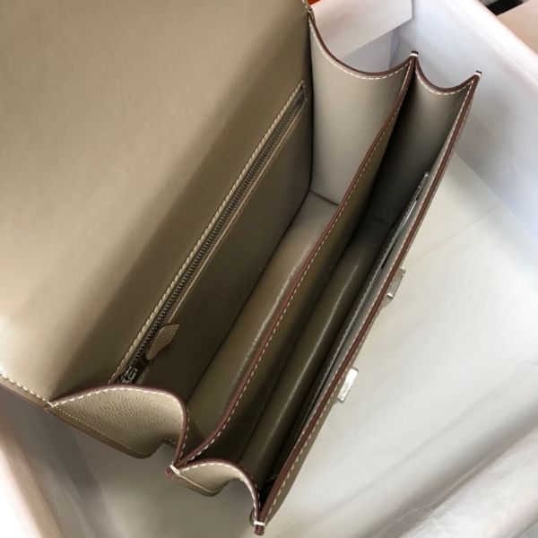 HERM Grey Constance MM 24cm Epsom Leather Bag