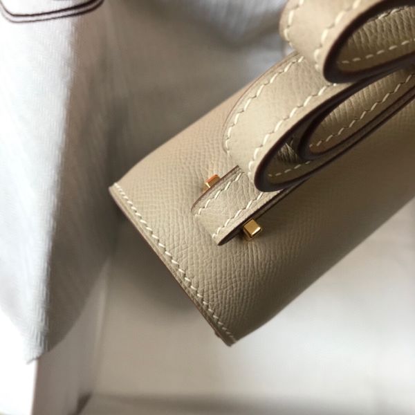 HERM Grey Constance MM 24cm Epsom Leather Bag