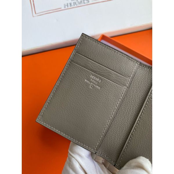 HERM MC¬≤ Euclide Card Holder in Blue Glacier Shiny Alligator Leather