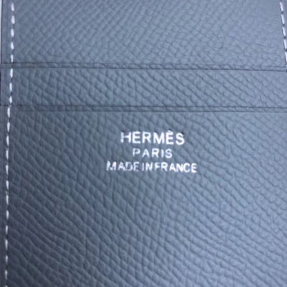 HERM MC² Euclide Card Holder In Blue Lin Epsom Leather