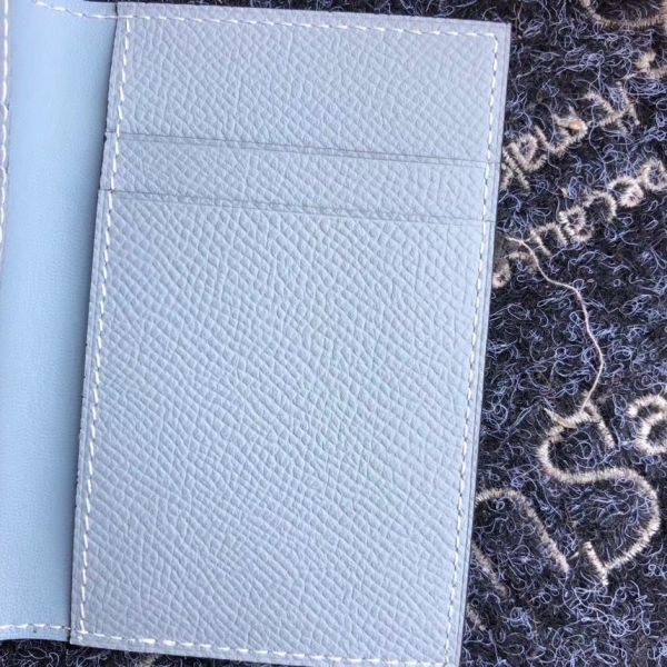 HERM MC¬≤ Euclide Card Holder In Blue Lin Epsom Leather