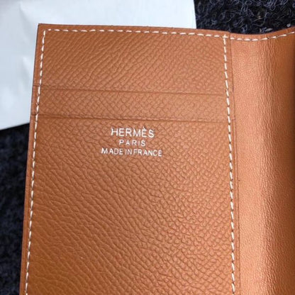 HERM MC¬≤ Euclide Card Holder In Gold Epsom Leather