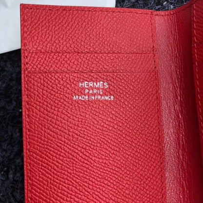 HERM MC¬≤ Euclide Card Holder In Red Epsom Leather