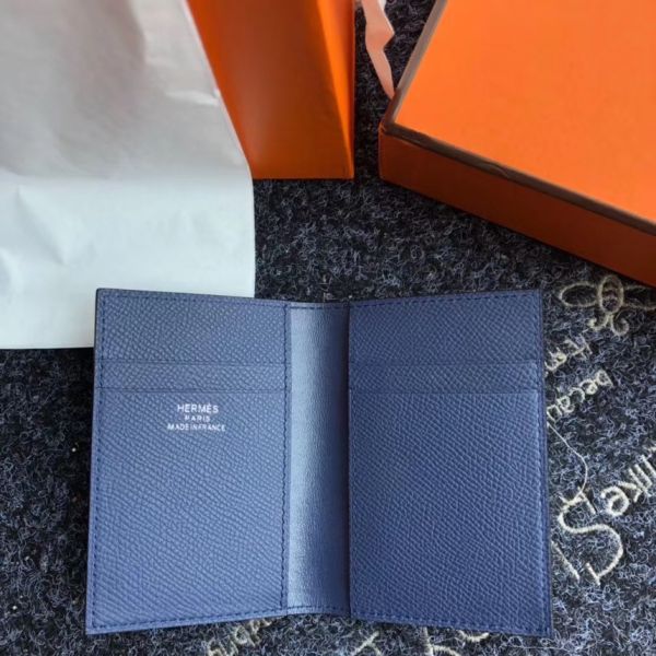 HERM MC¬≤ Euclide Card Holder In Sapphire Epsom Leather