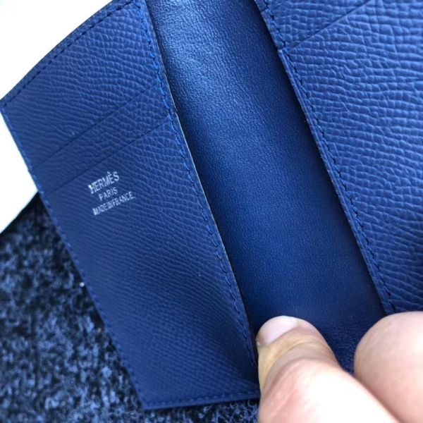 HERM MC¬≤ Euclide Card Holder In Sapphire Epsom Leather