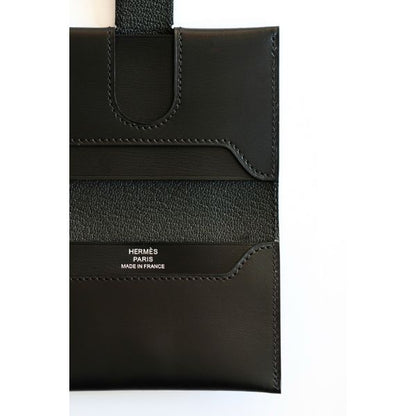 HERM R.M.S Card Holder in Black Box Calfskin