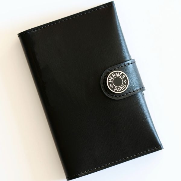 HERM R.M.S Card Holder in Black Box Calfskin