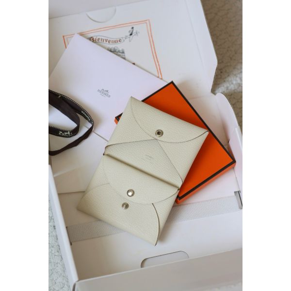 HERM Calvi Duo Card Holder in Mushroom Mysore Goatskin