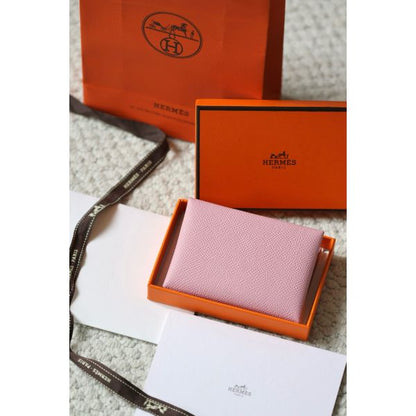 HERM Calvi Duo Card Holder in Mauve Sylvestre Epsom Calfskin
