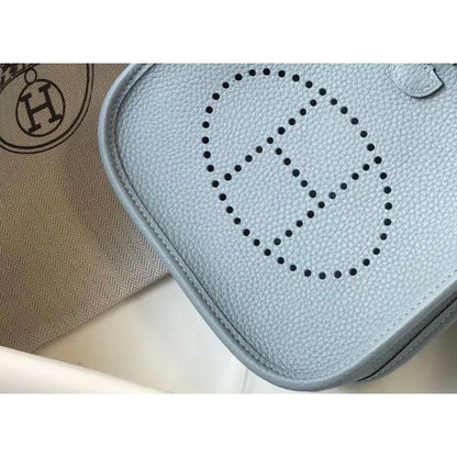 HERM Evelyne III TPM Bag In Blue Lin Clemence Leather