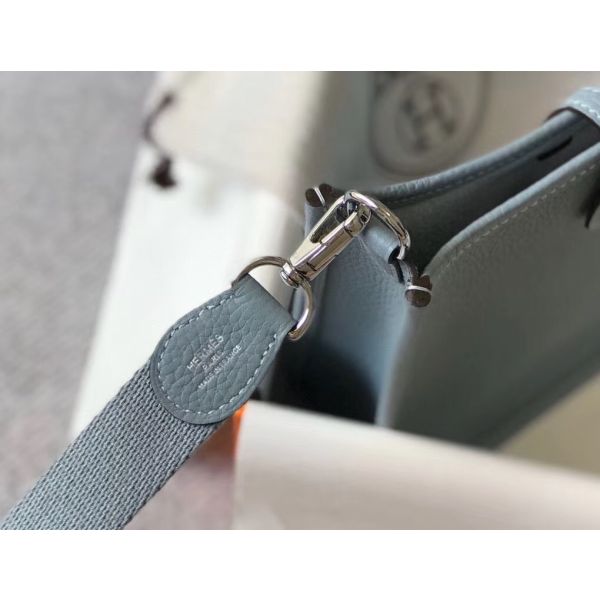HERM Evelyne III TPM Bag In Blue Lin Clemence Leather