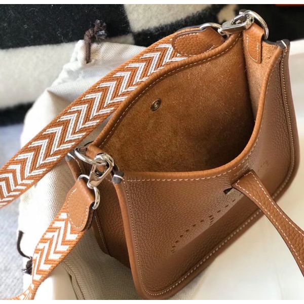 HERM Evelyne III TPM Bag In Gold Clemence Leather