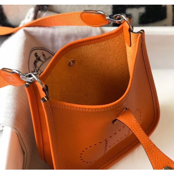 HERM Evelyne III TPM Bag In Orange Clemence Leather