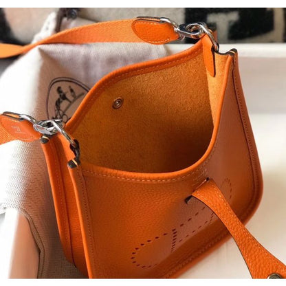 HERM Evelyne III TPM Bag In Orange Clemence Leather