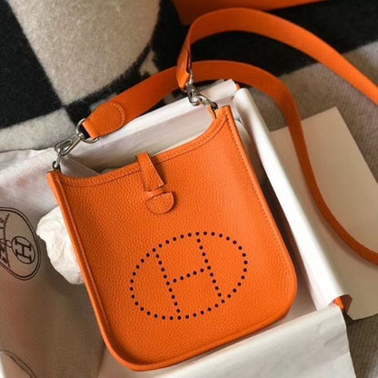 HERM Evelyne III TPM Bag In Orange Clemence Leather