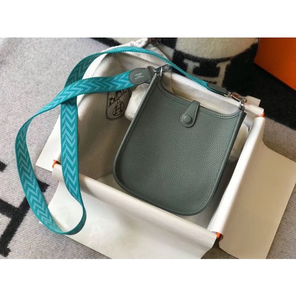 HERM Evelyne III TPM Bag In Vert Amande Clemence Leather