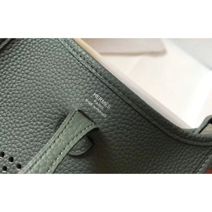 HERM Evelyne III TPM Bag In Vert Amande Clemence Leather