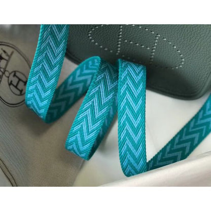 HERM Evelyne III TPM Bag In Vert Amande Clemence Leather