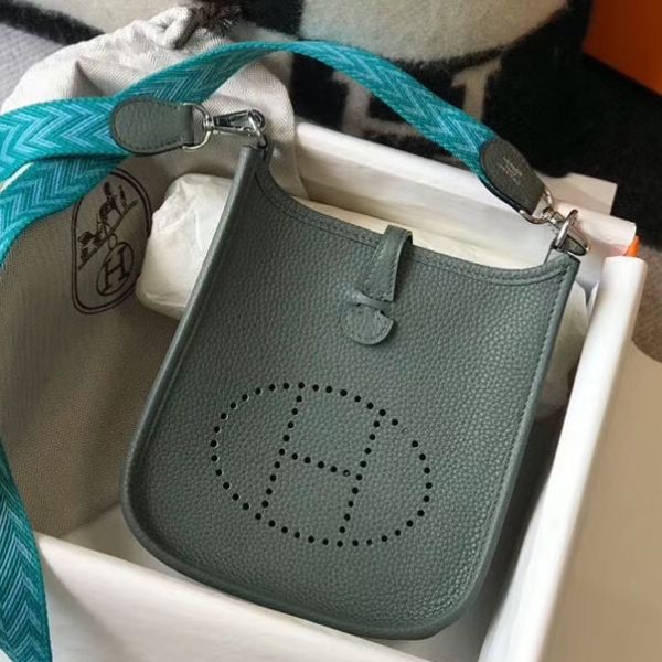 HERM Evelyne III TPM Bag In Vert Amande Clemence Leather