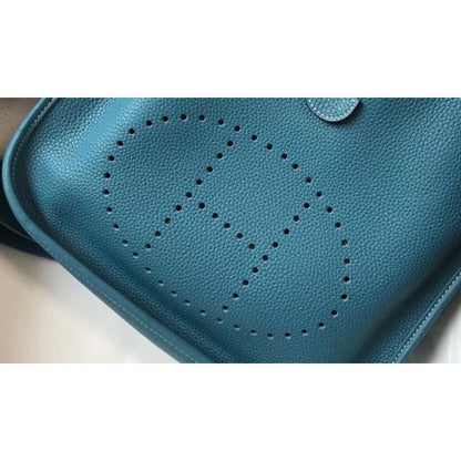 HERM Evelyne III 29 PM Bag In Blue Jean Clemence Leather