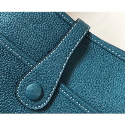 HERM Evelyne III 29 PM Bag In Blue Jean Clemence Leather
